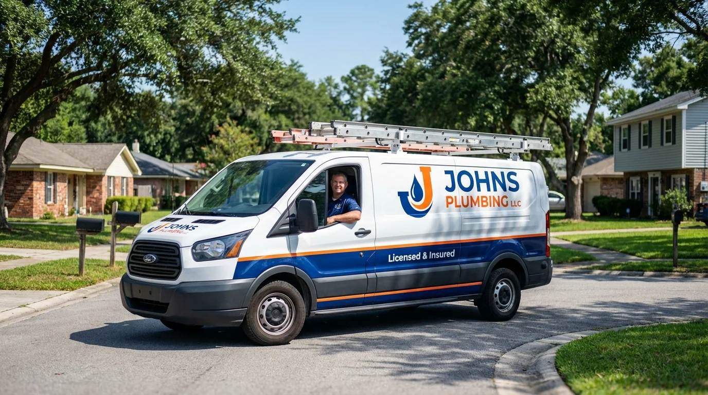 Johns Plumbing LLC service van in Stanfield, OR