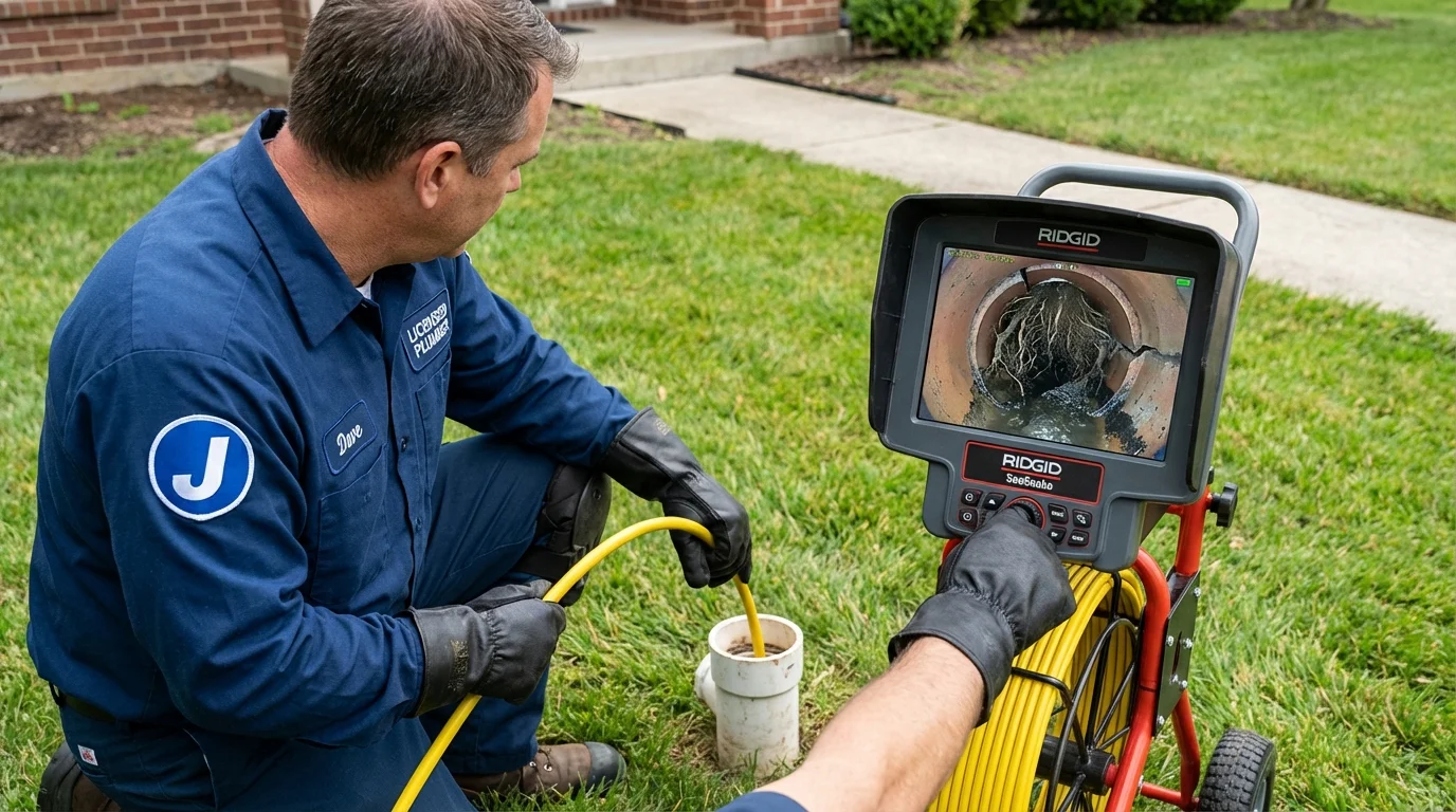 Sewer camera inspection being performed by Johns Plumbing LLC in Stanfield